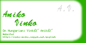 aniko vinko business card